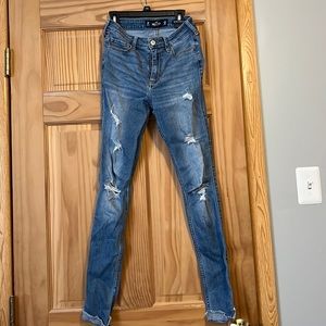 Hollister High Rise Super Skinny Jeans, Ripped, Size 3 Regular